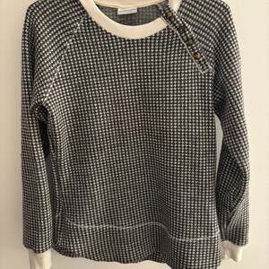 Columbia Women's Small Black White Chillin Chalk Houndstooth Sweater